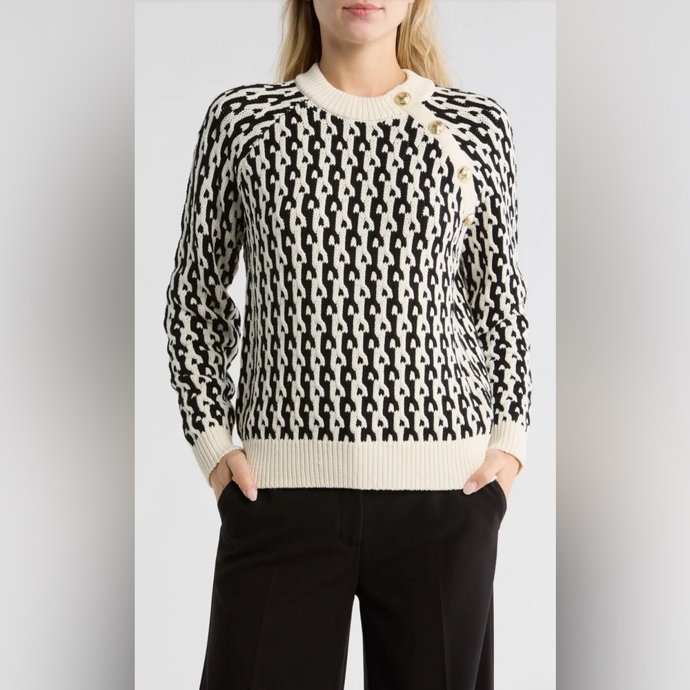 DEREK LAM 10 CROSBY
Sawyer jacquard-knit cotton-blend sweater size XL